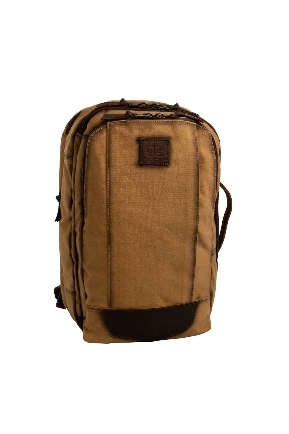 STS Ranchwear Mens Buffalo Creek Porter Tan/Chestnut Buffalo Leather Backpack