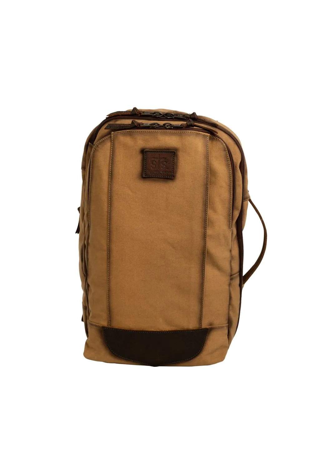 STS Ranchwear Mens Buffalo Creek Porter Tan/Chestnut Buffalo Leather Backpack