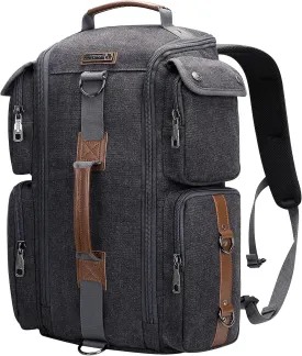 WITZMAN Travel Backpack for Men and Women Carry On Canvas Backpack Duffel Bag for Airplanes Fit 17 Inch Laptop