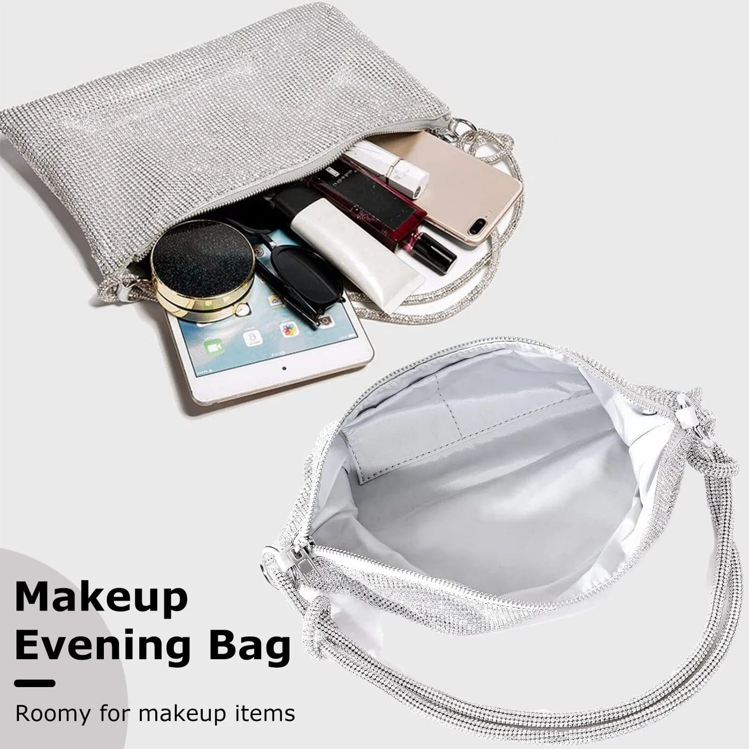 Women Glitter Evening Bags Shiny Rhinestone Handbag Purses