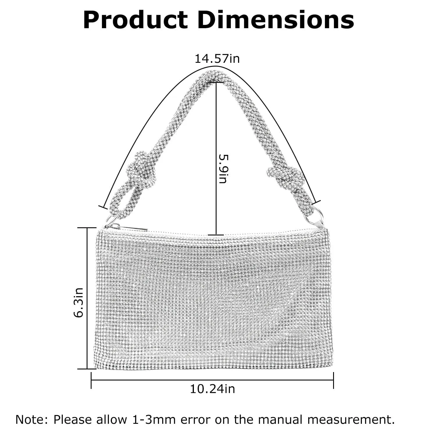 Women Glitter Evening Bags Shiny Rhinestone Handbag Purses