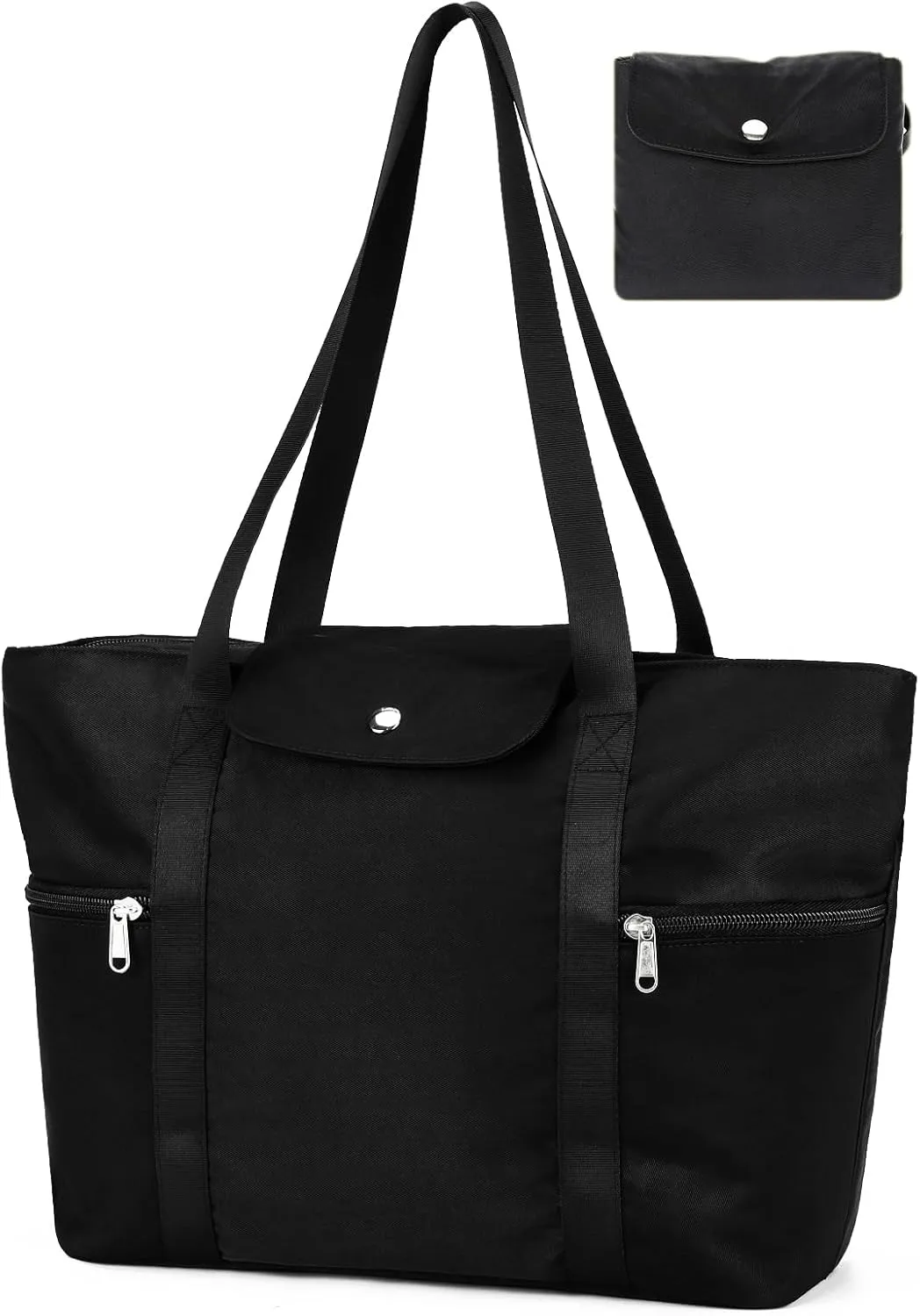 Women tote Bags for Work with Zipper 15.6 Laptop Compartment,Foldable Lightweight Shoulder Handbag for Office Travel